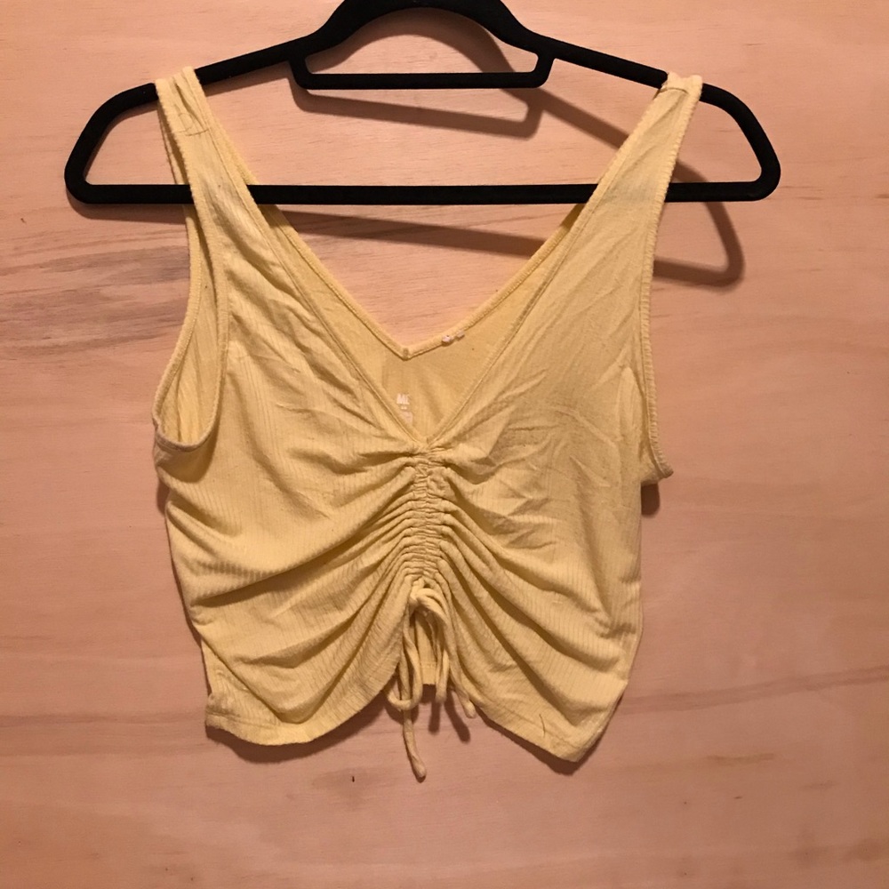 Yellow Front Tie Top